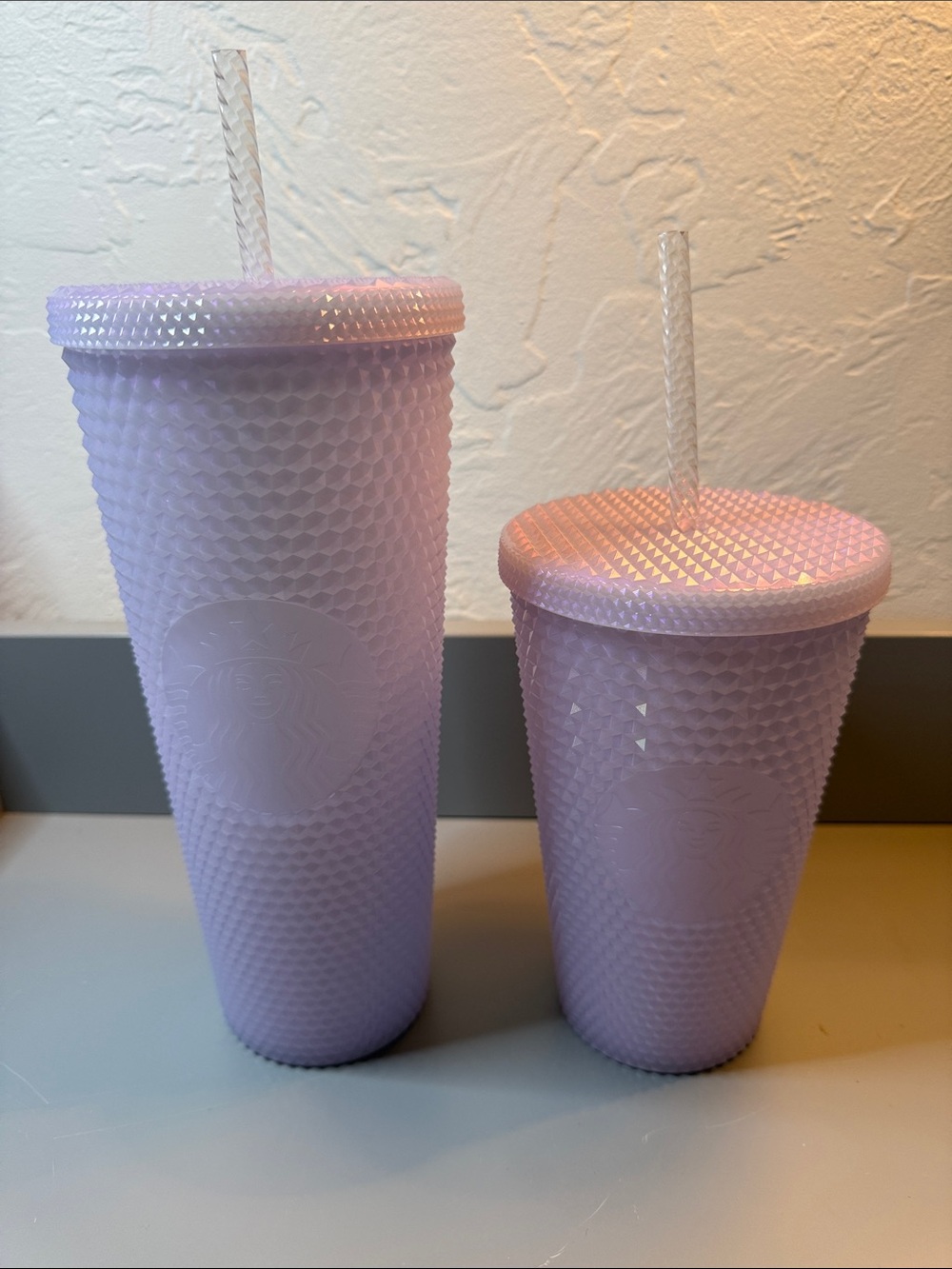 Starbucks Iridescent Lavender Studded Tumbler Set with Straws